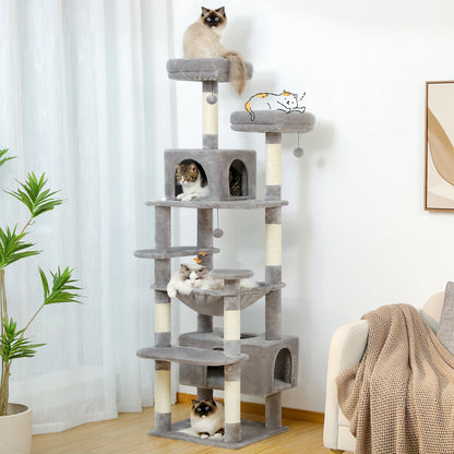 Large Cat Tower With Scratching Posts Hammock Perches