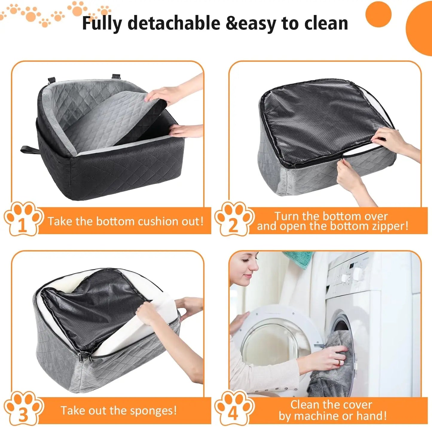 Detachable Washable Booster Seat Travel Bed Pockets