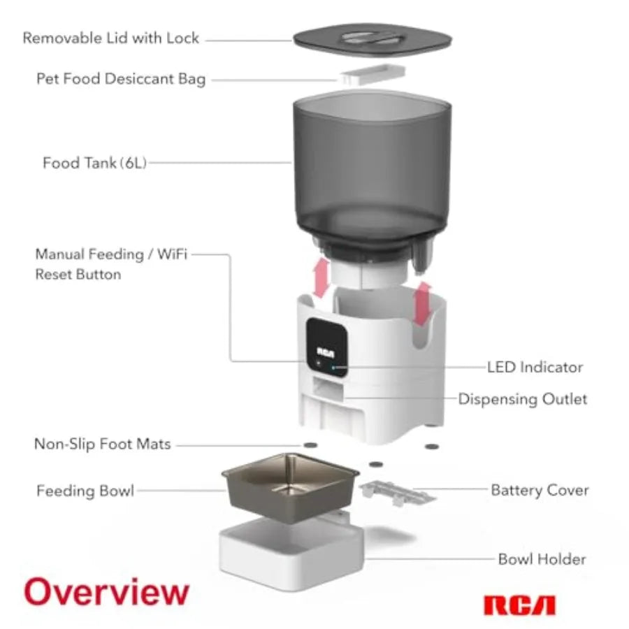 Smart Pet Feeder with WiFi and App Control for Remote Feeding