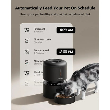 Automatic Cat Feeder Timed Dry Food Dispenser Dual Power