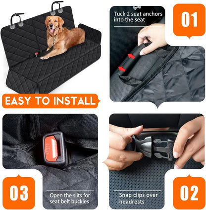 Dog Car Seat Cover Waterproof Non-Slip Rear Seat