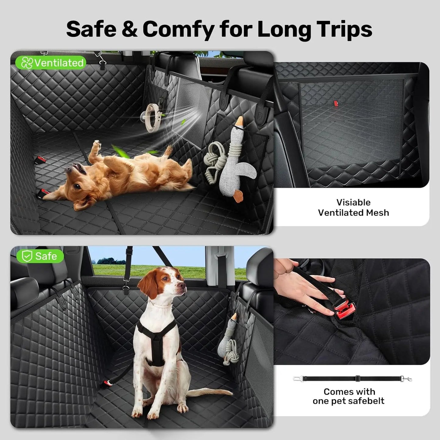 Heavy-Duty Dog Car Seat Cover Back Extender