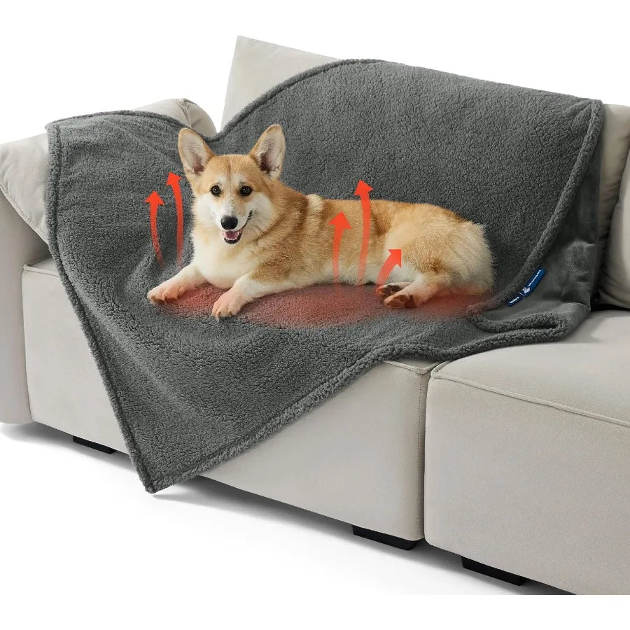 Self Warming Blanket for Large Dogs Waterproof Washable Fleece