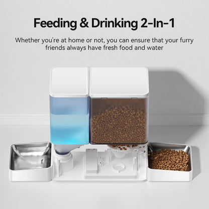 8.5L Button Version Auto Cat Kibble Dispenser Water Refill
