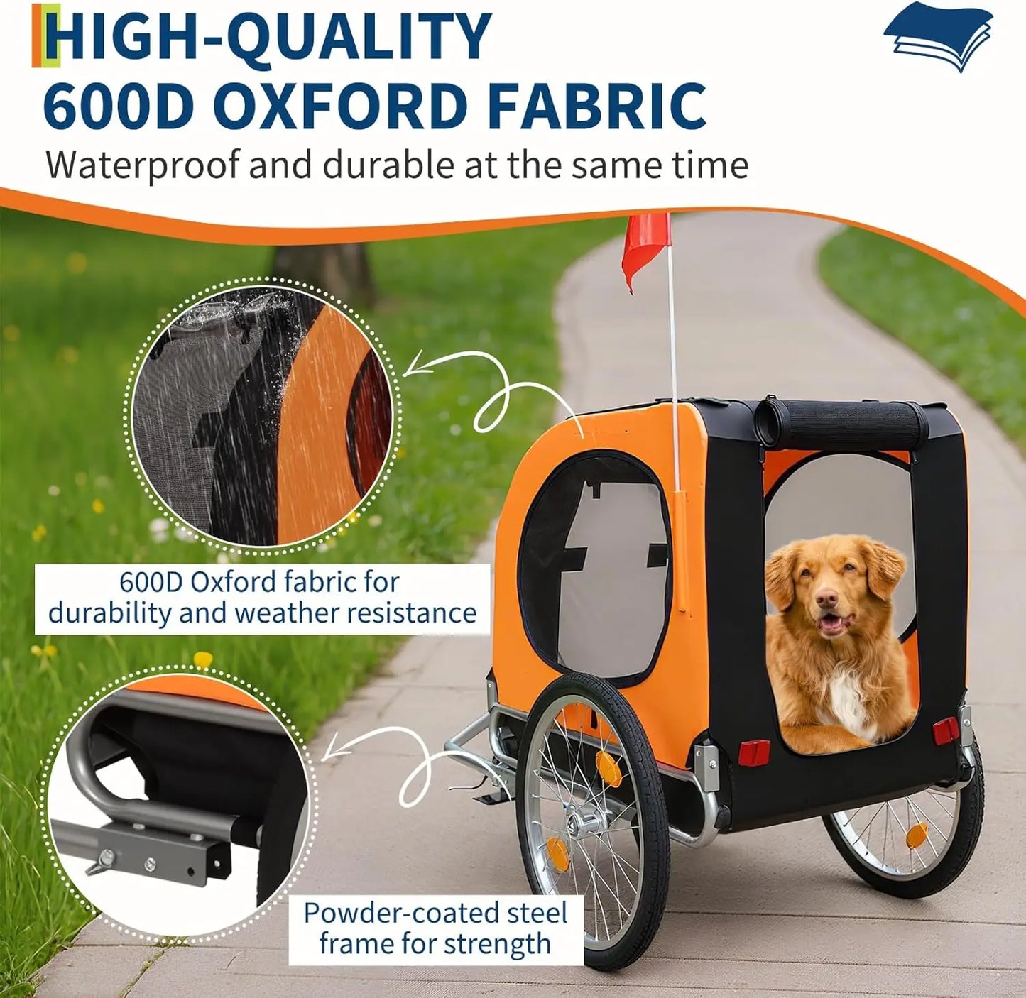 Pet Bicycle Carrier Easy Folding Cart