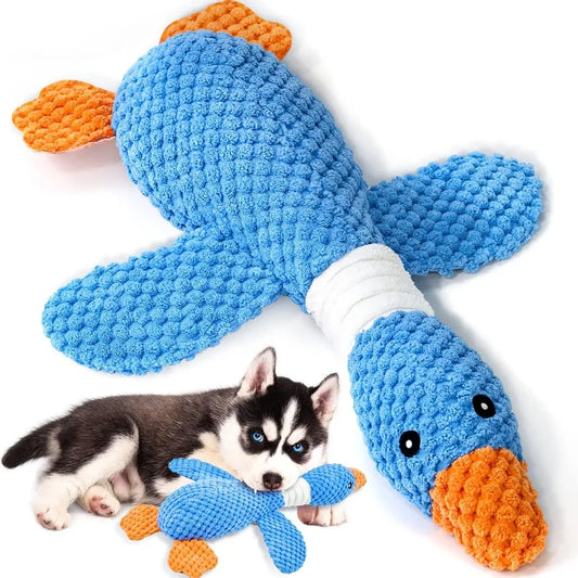 Goose Dog Toy for Aggressive Chewers Crinkle Squeaky
