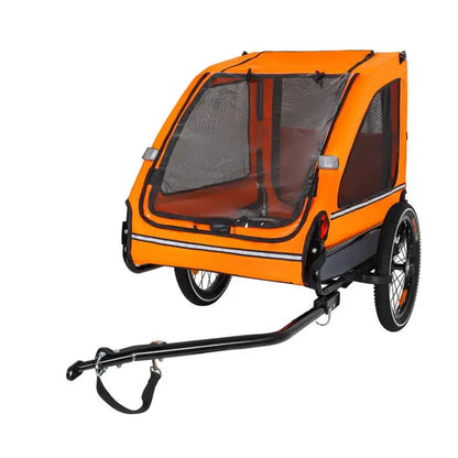 Pet Bike Trailer Easy-Fold Frame, Quick-Release Wheels,