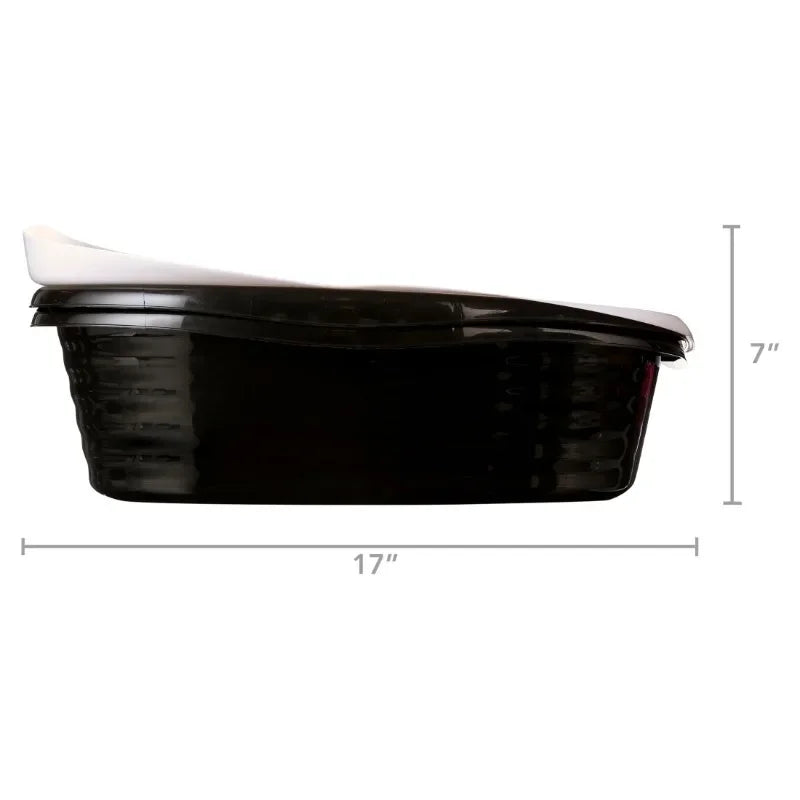 2 Open Top Plastic Cat Litter Pans & Tray