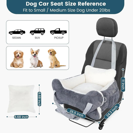 Plush Booster Seat with Non-Slip Bottom, Safety Leash