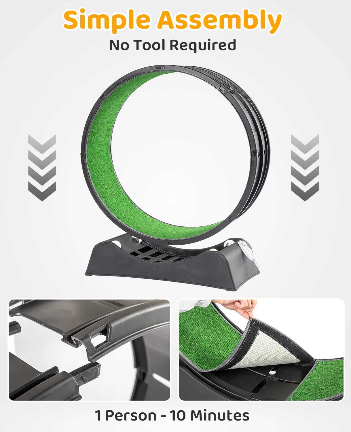 Cat Exercise Treadmill Wheel with Carpeted Runway