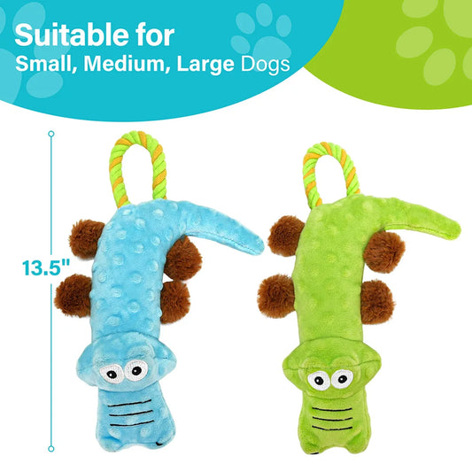 Dog Squeaky Toy, 2 Pack, Tug of War Interactive