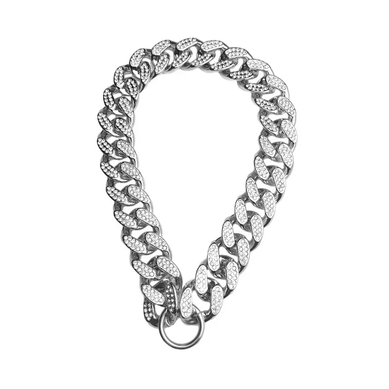 Plastic Dog Collar Chain Sparkle Necklace Bling