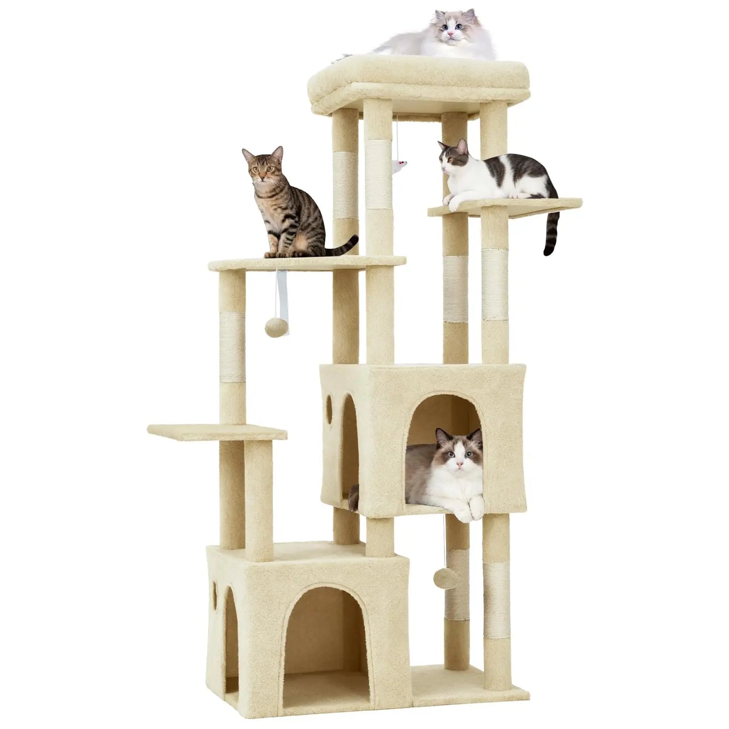 61" Heavy-Duty Multi-Level Cat Tree Oversized Perch
