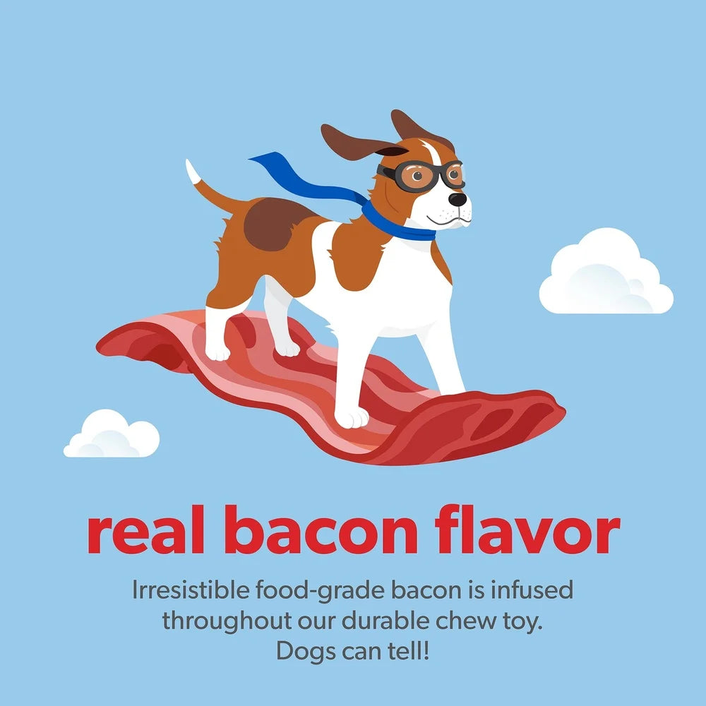 Durable Wishbone Dog Chew with Real Bacon Flavor