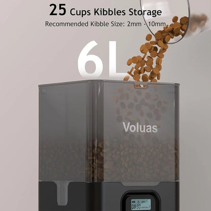 Automatic Double Pet Feeder with 2 Stainless Steel Bowls
