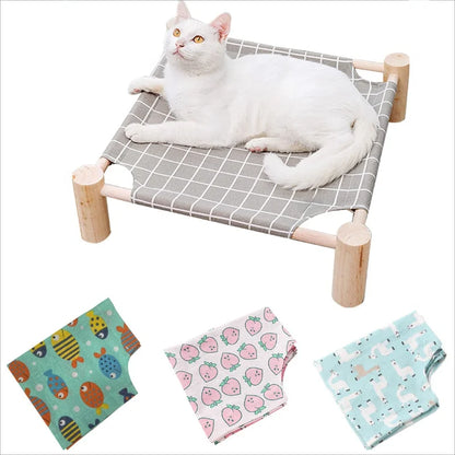 Pet Hammock Bed  Wooden/Elevated/Cooling/Detachable/Portable