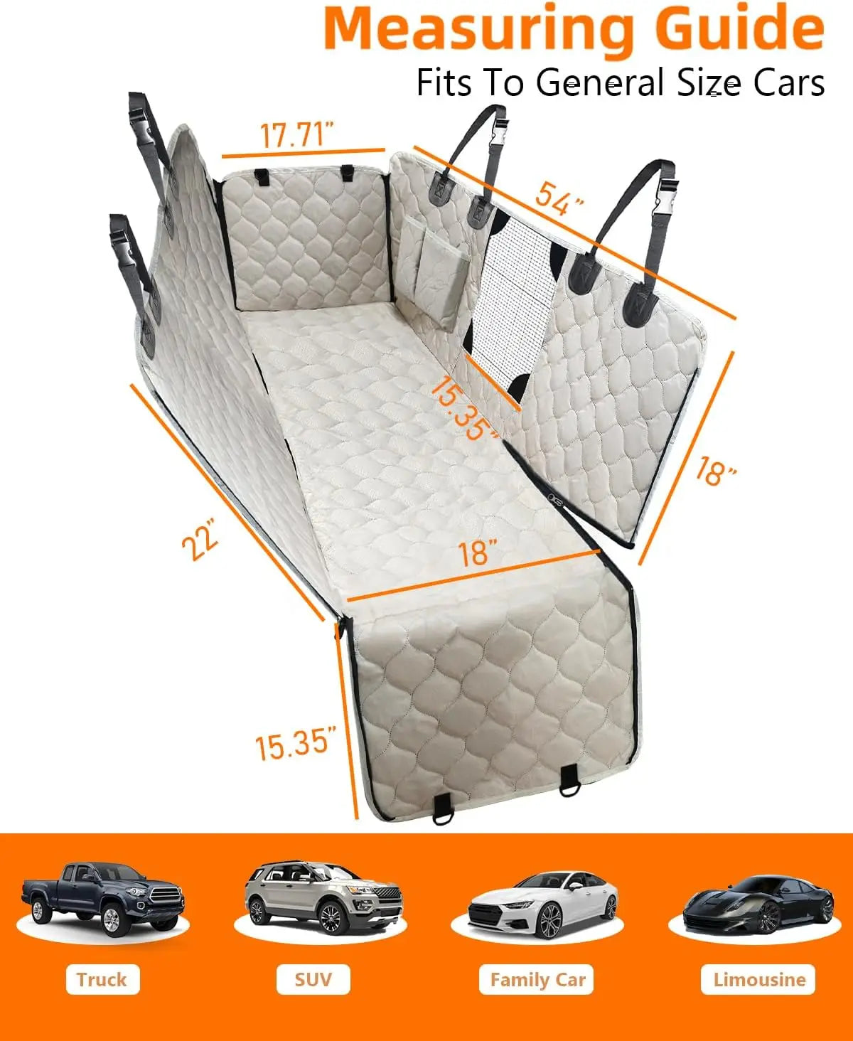 Car Seat Cover with Mesh Window, Waterproof & Scratchproof