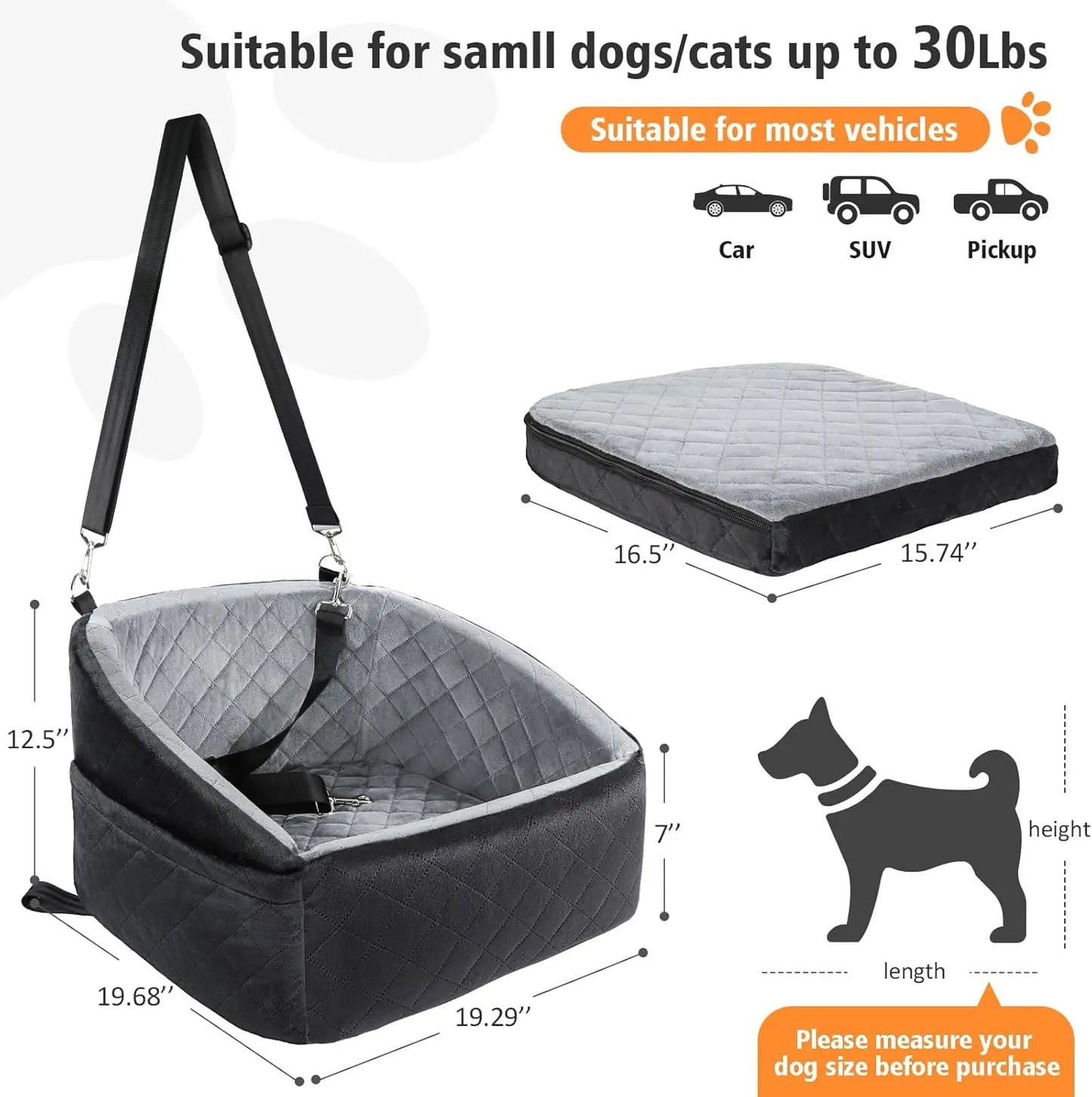 Detachable Washable Booster Seat Travel Bed Pockets