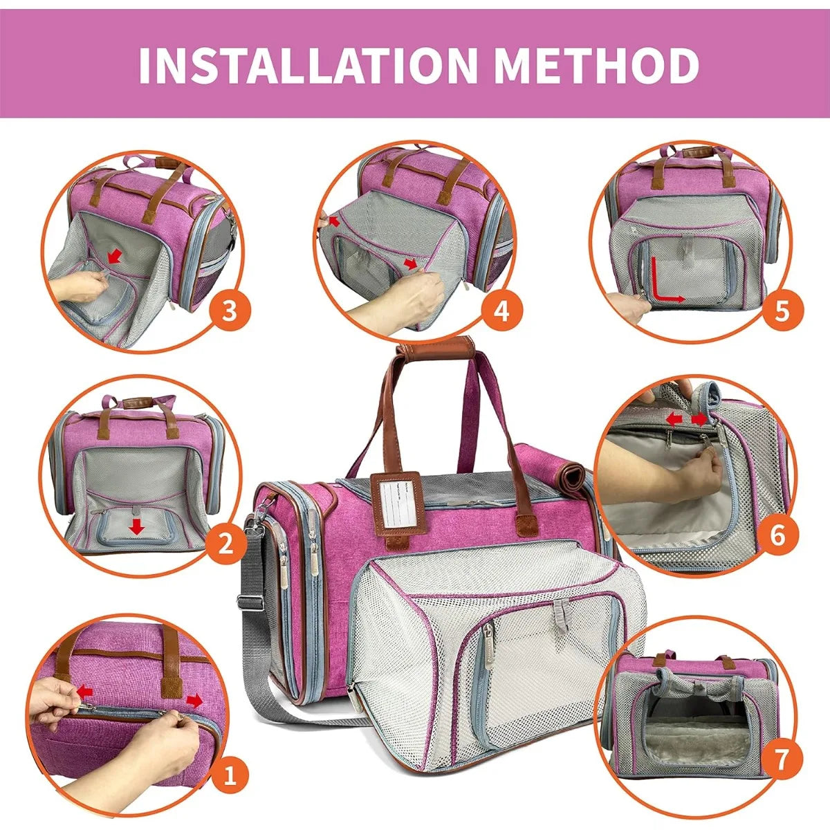 Expandable Airline Pet Carrier, Soft-Sided Tote