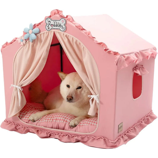 Indoor Dog Tent Bed with Cover Cave