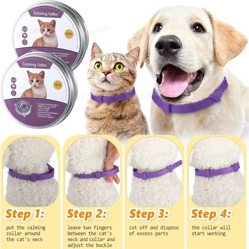 Dog Calming Pheromone Collar Cat Relieve Anxiety Adjustable Comfortable Collar