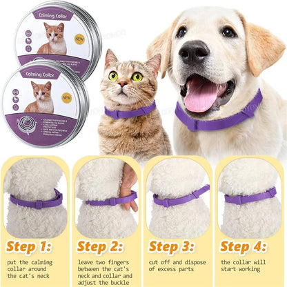 Dog Calming Pheromone Collar Cat Relieve Anxiety Adjustable Comfortable Collar
