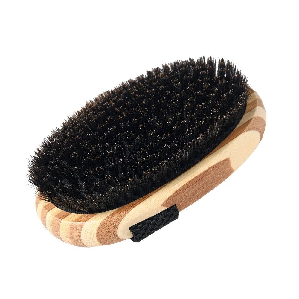 Bamboo Palm Pet Brush Ergonomic Natural Bristles