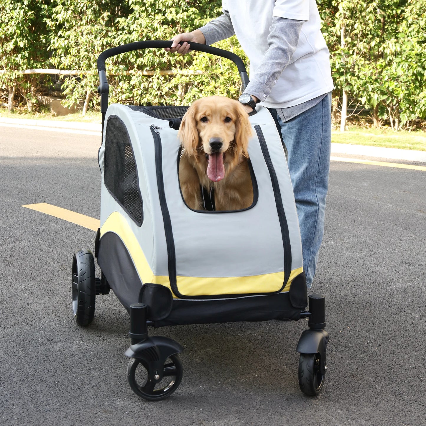 Foldable Pet Travel Carriage Stroller Breathable Carrier
