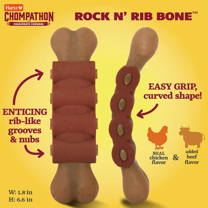 Durable Dual-Textured Dog Chew Rib Shape