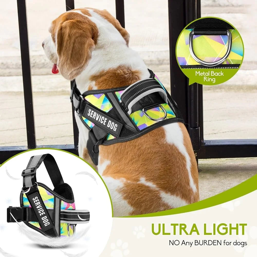 Service Dog Harness Leash 10 Patches
