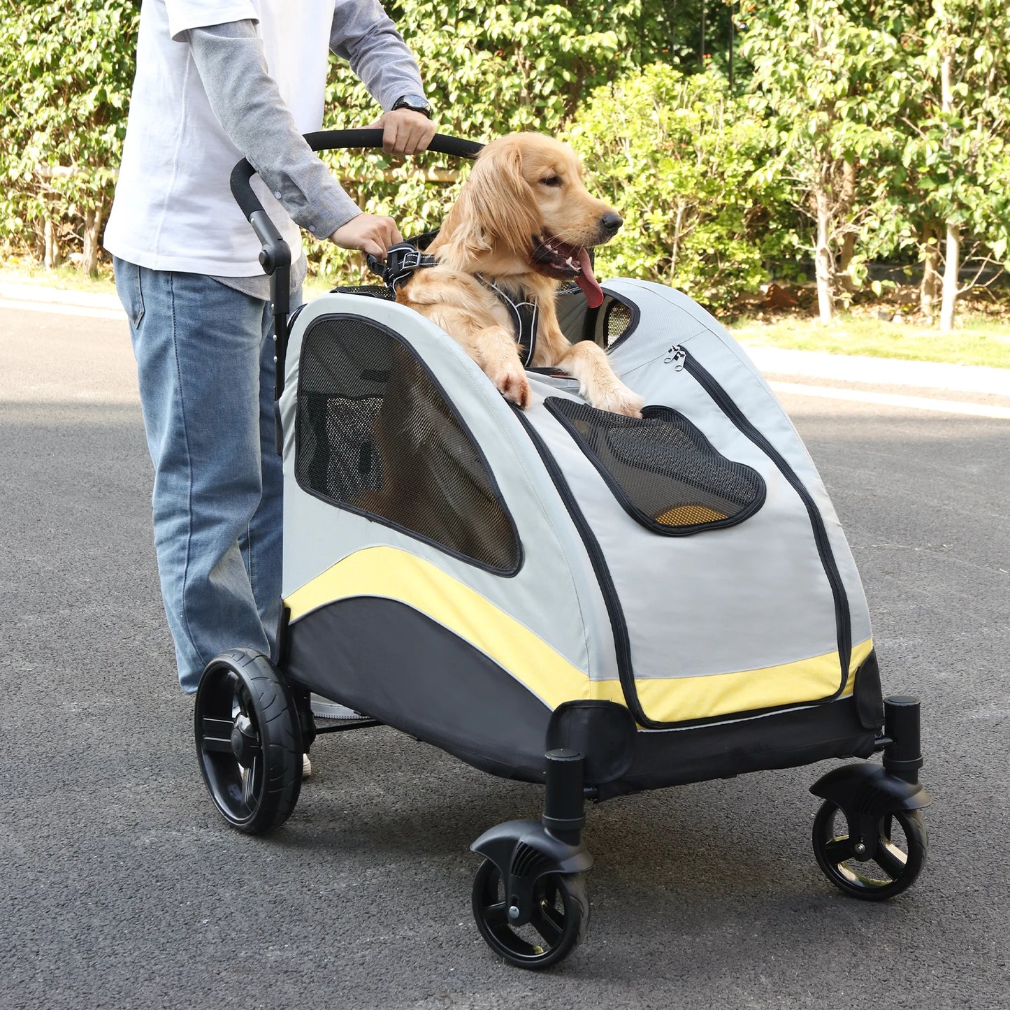 Foldable Pet Travel Carriage Stroller Breathable Carrier