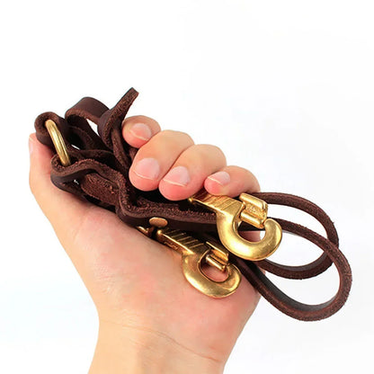Real Leather Double Dog Leash