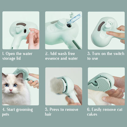 Pet Steam Massage Brush Round Head Soft Teeth