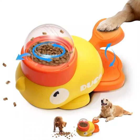 Interactive Pet Automatic Food Treat Dispenser Duck