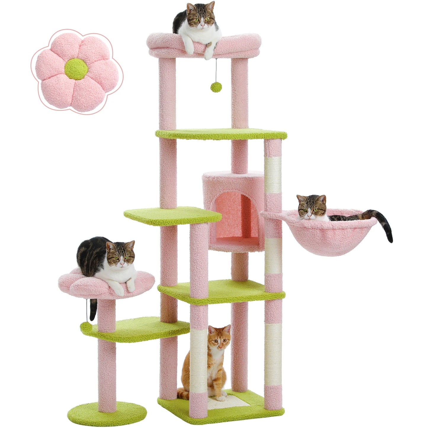 Multi-Level Condo Large Hammock Scratching Post  2 Perches