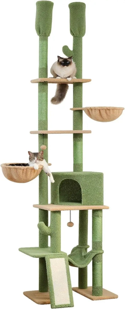 Floor to Ceiling Cat Tower with Adjustable Height