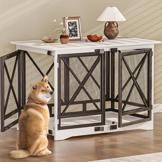 Dog Crate Furniture for X Large Breed Double Doors