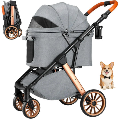 Foldable Stroller/Up to 55 Lbs/Height-Adjustable