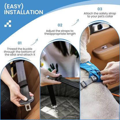 Portable Dog Car Seat 2 Safety Straps, Waterproof Padding