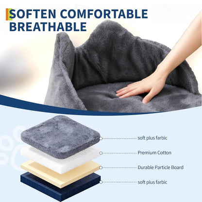 74" Tall Cat Tree Heavy Duty Multi-Level Anti-Tip