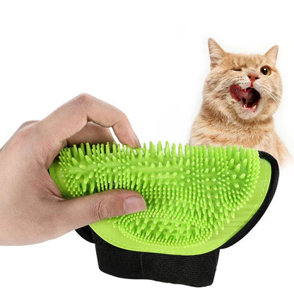 Pet Bath Massage Glove De-shedding Brush