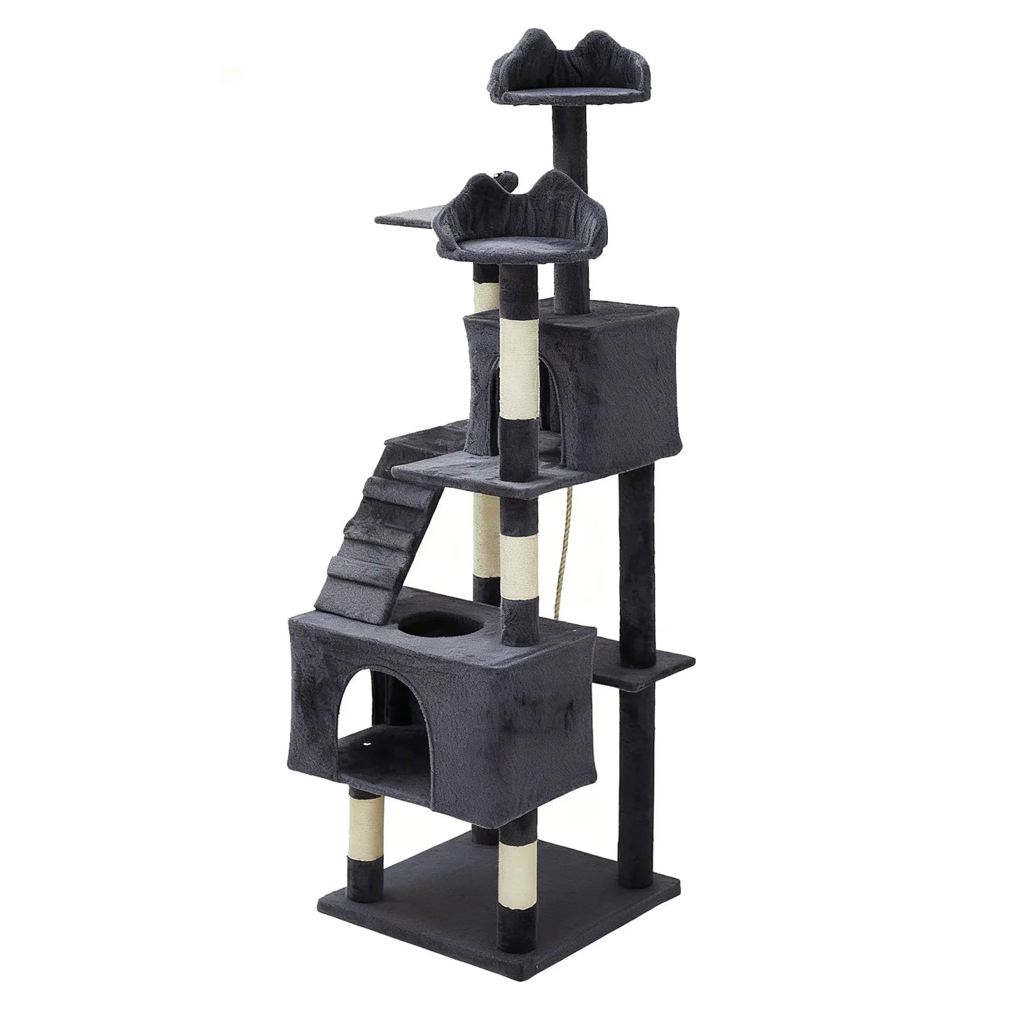 74" Tall Cat Tree Heavy Duty Multi-Level Anti-Tip