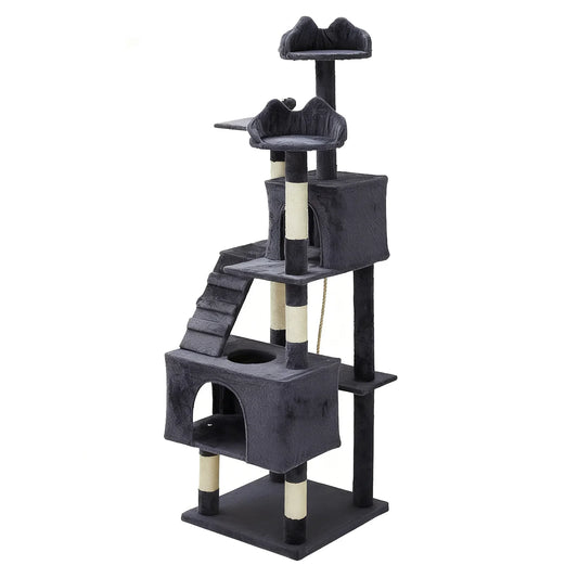 74" Tall Cat Tree Heavy Duty Multi-Level Anti-Tip