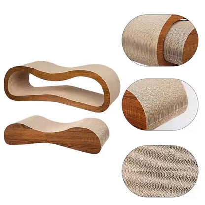 2 in 1 Cat Scratcher Cardboard Lounge Bed Durable Board