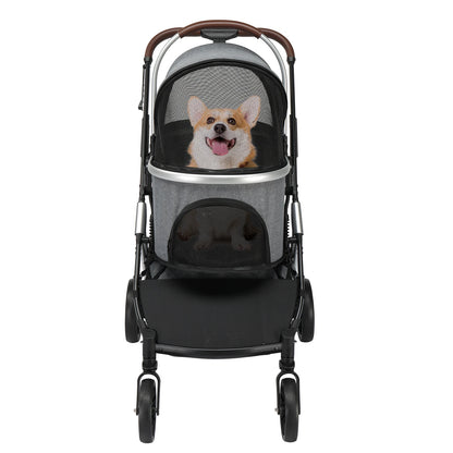 Folding Lightweight Dog Stroller Detachable Carrier Storage