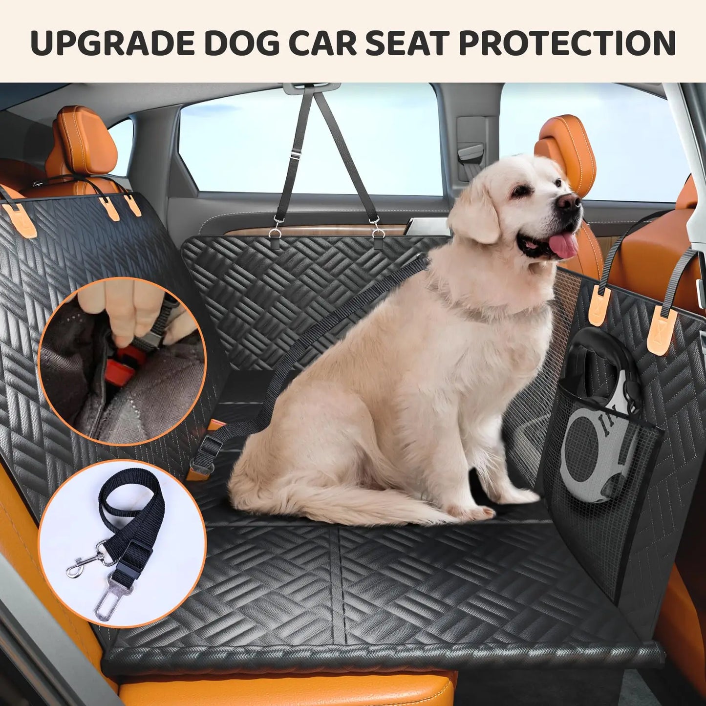 Car Rear Seat Cover, Heavy-Duty Anti-Scratch Washable