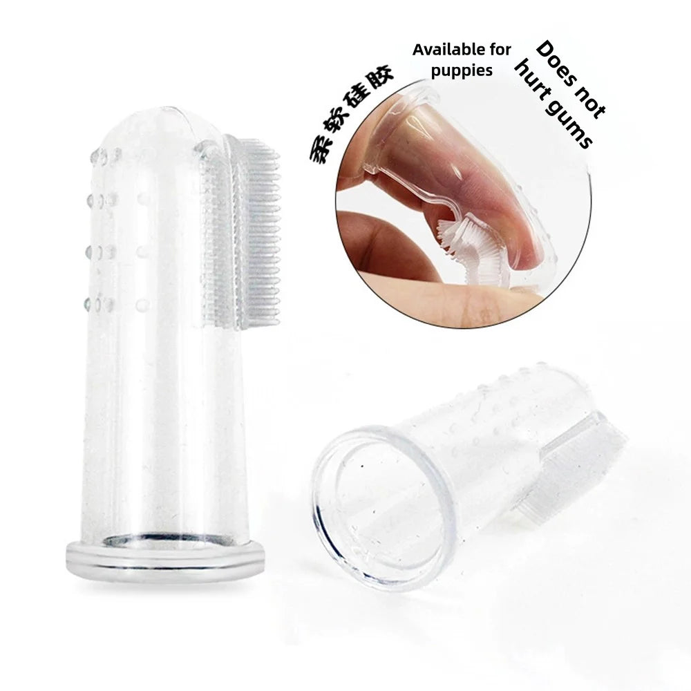Pet Silicone Finger Toothbrush Cats Dogs
