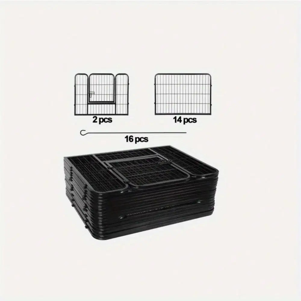 16 Panel Heavy Duty Metal Fence Exercise Playpen Kennel