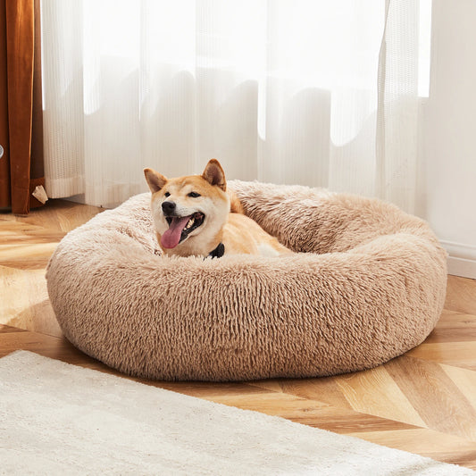Calming Dog Bed Washable Anti-Slip Round Plush