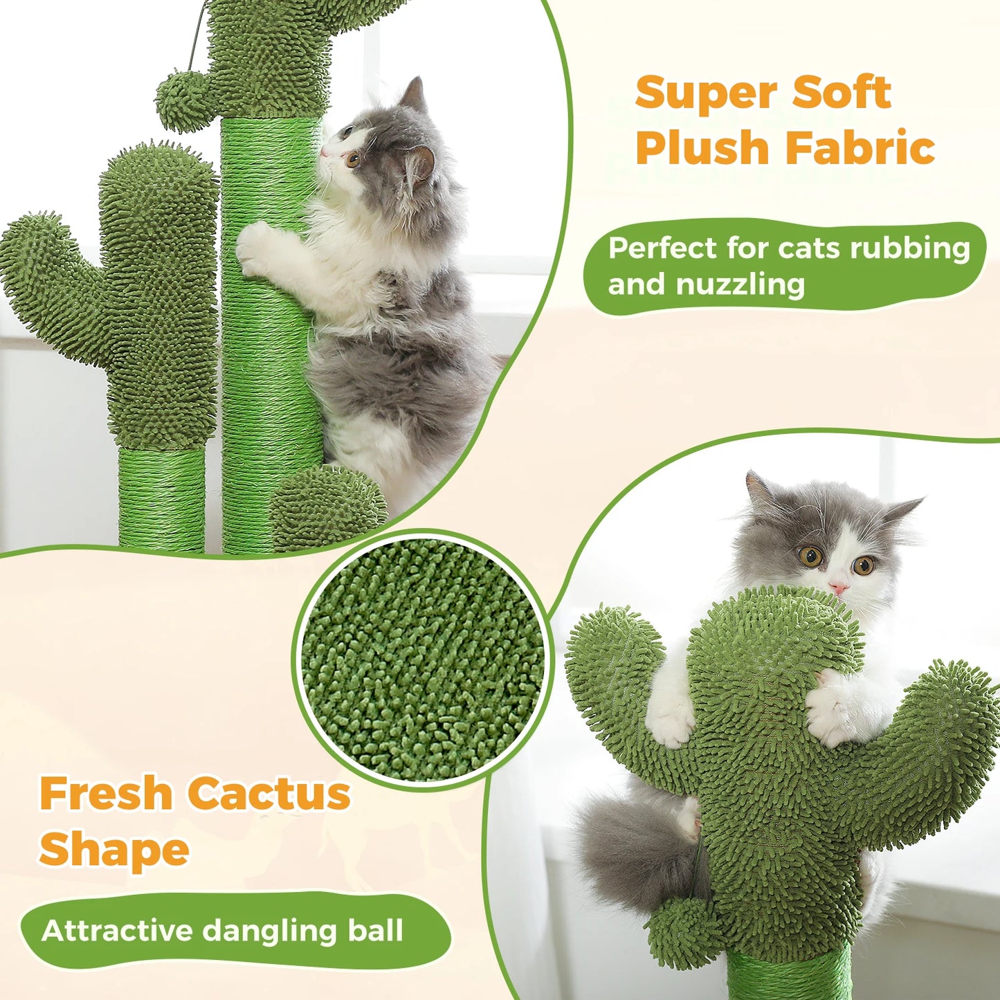 Cactus Cat Scratching Post Interactive Dangling Ball